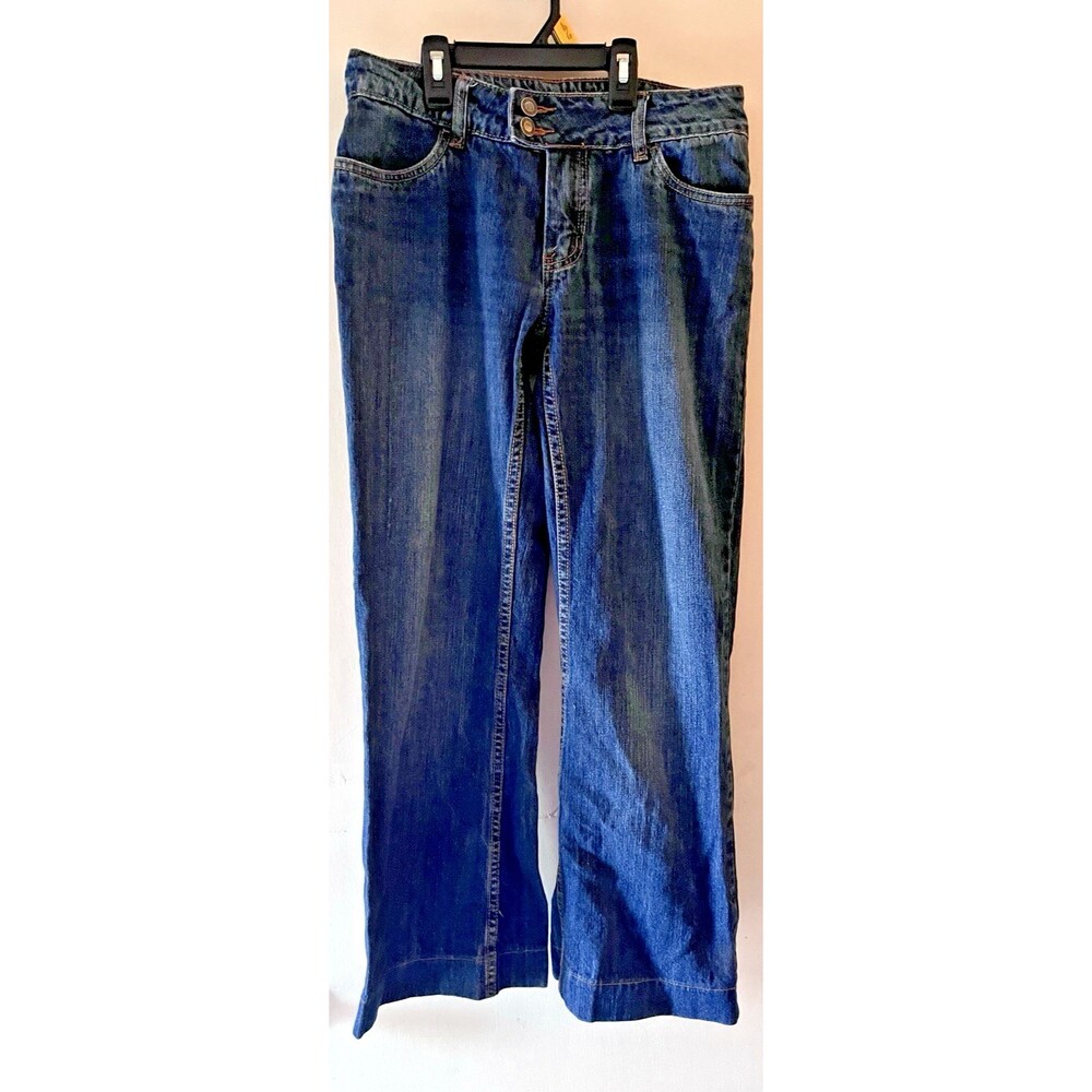 Stetson Women's No 214 City Trouser Denim blue Jeans Wide Leg Size 4 Long 90s